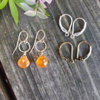 Faceted Orange Carnelian Earrings. Sterling Silver And Gold Carnelian Earrings. Orange Earrings | Natural genuine Gemstone jewelry. Buy crystal jewelry, handmade handcrafted artisan jewelry for women.  Unique handmade gift ideas. #jewelry #beadedjewelry #beadedjewelry #gift #shopping #handmadejewelry #fashion #style #product #jewelry #affiliate #ad