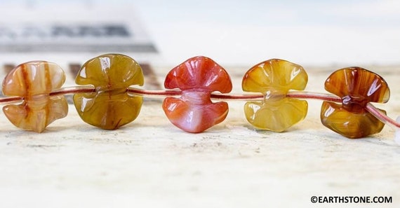 Xl/ Natural Carnelian 18-20x Bows Beads 15.5" Strand Routinely Enhanced Size/shade Varies For Jewelry Making