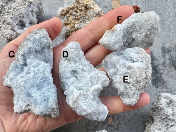 Blue Celestite Crystal Cluster You Can Choose