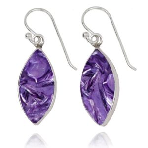 Shop Charoite Earrings! Charoite Earrings – 925 Sterling silver Dangling Earrings with Charoite Stones – Hand Made – Boho Jewelry – Natural Stones | Natural genuine Charoite earrings. Buy crystal jewelry, handmade handcrafted artisan jewelry for women.  Unique handmade gift ideas. #jewelry #beadedearrings #beadedjewelry #gift #shopping #handmadejewelry #fashion #style #product #earrings #affiliate #ad