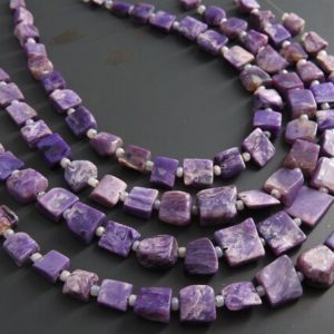 Shop Charoite Beads! Charoite Natural Rough Beads/Nuggets/Tumble/7Inches Strand/11X7To5X4MM Approx/R4 | Natural genuine beads Charoite beads for beading and jewelry making.  #jewelry #beads #beadedjewelry #diyjewelry #jewelrymaking #beadstore #beading #affiliate #ad