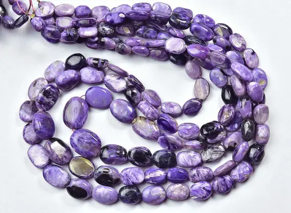 Charoite Nuggets Beads - 16 Inches - Natural Smooth Charoite Nuggets Beads - Size Is 8x5 - 9x11 Mm #834