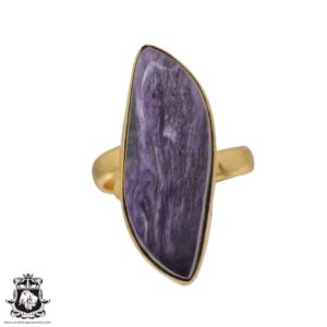 Shop Charoite Rings! Size 8.5 – Size 10 Charoite Ring Meditation Ring 24K Gold Ring GPR486 | Natural genuine Charoite rings, simple unique handcrafted gemstone rings. #rings #jewelry #shopping #gift #handmade #fashion #style #affiliate #ad