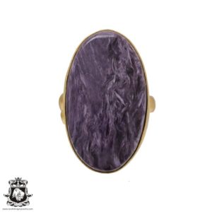Shop Charoite Rings! Size 9.5 – Size 11 Charoite Ring Meditation Ring 24K Gold Ring GPR487 | Natural genuine Charoite rings, simple unique handcrafted gemstone rings. #rings #jewelry #shopping #gift #handmade #fashion #style #affiliate #ad