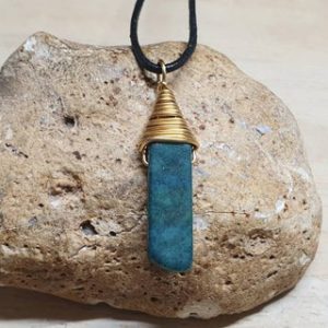 Shop Chrysocolla Pendants! Unisex Chrysocolla pendant necklace. Crystal Reiki jewelry uk. Rectangle brass Wire wrapped crystal slice pendant uk. Empowered crystals. | Natural genuine Chrysocolla pendants. Buy crystal jewelry, handmade handcrafted artisan jewelry for women.  Unique handmade gift ideas. #jewelry #beadedpendants #beadedjewelry #gift #shopping #handmadejewelry #fashion #style #product #pendants #affiliate #ad