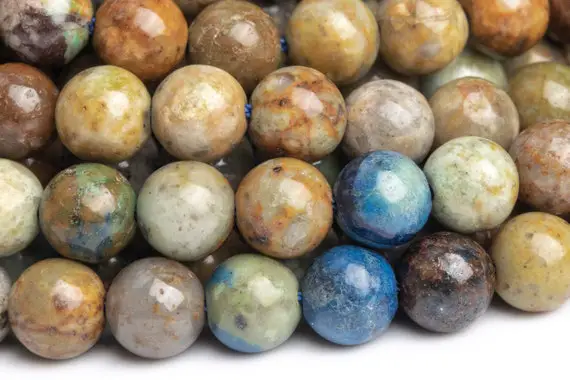 Genuine Natural Chrysocolla Gemstone Beads 6mm Brown Round B Quality Loose Beads (120633)