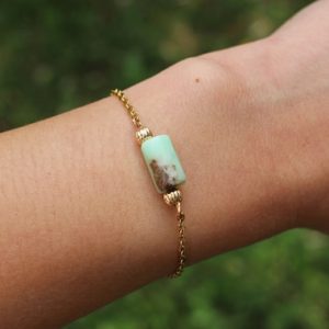 Shop Chrysoprase Bracelets! Chrysoprase Beaded Bracelet 14k Gold-Plated – Tiny Dainty Minimalist Raw Faceted Gemstone Crystal Bead | Natural genuine Chrysoprase bracelets. Buy crystal jewelry, handmade handcrafted artisan jewelry for women.  Unique handmade gift ideas. #jewelry #beadedbracelets #beadedjewelry #gift #shopping #handmadejewelry #fashion #style #product #bracelets #affiliate #ad