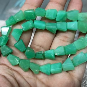 Shop Chrysoprase Chip & Nugget Beads! 8 Inch Strand,Natural Chrysoprase Faceted Nuggets Shape,Size 10-12.5mm | Natural genuine chip Chrysoprase beads for beading and jewelry making.  #jewelry #beads #beadedjewelry #diyjewelry #jewelrymaking #beadstore #beading #affiliate #ad