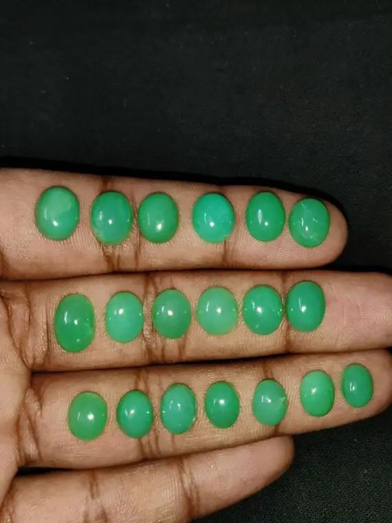 Chrysoprase Crystal - Natural Chrysoprase Smooth Cabochon Gemstone, Wholesale Natural Chrysoprase Crystal Cabochon Lot For Jewellery Making