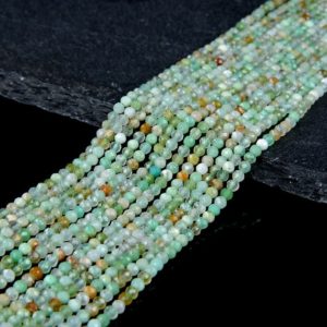 Shop Chrysoprase Faceted Beads! 2MM Chrysoprase Gemstone Natural Grade AAA Micro Faceted Round Beads 15.5 inch Full Strand (80008864-P13) | Natural genuine faceted Chrysoprase beads for beading and jewelry making.  #jewelry #beads #beadedjewelry #diyjewelry #jewelrymaking #beadstore #beading #affiliate #ad