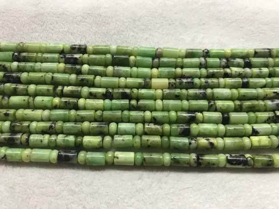 Genuine Green Chrysoprase 6x9mm Column Gemstone Loose Tube Beads 15 Inch Jewelry Supply Bracelet Necklace Material Support Wholesale