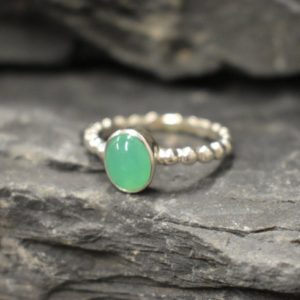Shop Chrysoprase Rings! Chrysoprase Ring, Natural Chrysoprase, May Birthstone, Pandora Band Ring, Green Dainty Ring, Green Vintage Ring, Green Ring, 925 Silver Ring | Natural genuine Chrysoprase rings, simple unique handcrafted gemstone rings. #rings #jewelry #shopping #gift #handmade #fashion #style #affiliate #ad
