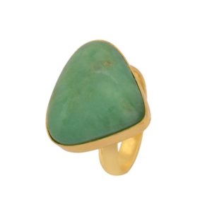 Shop Chrysoprase Rings! Size 9.5 – Size 11 Adjustable Boulder Chrysoprase Energy Healing Ring • Meditation Crystal Ring • 24K Gold  Ring GPR1138 | Natural genuine Chrysoprase rings, simple unique handcrafted gemstone rings. #rings #jewelry #shopping #gift #handmade #fashion #style #affiliate #ad