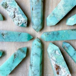 Shop Chrysoprase Points & Wands! Chrysoprase Tower (Prase Opal) || Indonesia | Natural genuine stones & crystals in various shapes & sizes. Buy raw cut, tumbled, or polished gemstones for making jewelry or crystal healing energy vibration raising reiki stones. #crystals #gemstones #crystalhealing #crystalsandgemstones #energyhealing #affiliate #ad