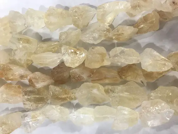 Natural Citrine 18-23mm Raw Nugget Genuine Loose Yellow Quartz Freeshape Beads 15 Inch Jewelry Supply Bracelet Necklace Material Support