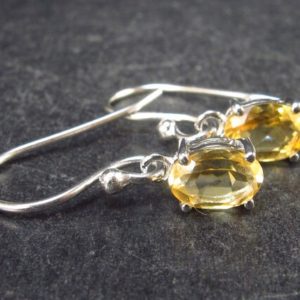 Shop Citrine Earrings! Stone of Success!! Natural Faceted Golden Yellow Citrine 925 Sterling Silver Drop Earrings – 0.8" – 1.3 Grams | Natural genuine Citrine earrings. Buy crystal jewelry, handmade handcrafted artisan jewelry for women.  Unique handmade gift ideas. #jewelry #beadedearrings #beadedjewelry #gift #shopping #handmadejewelry #fashion #style #product #earrings #affiliate #ad