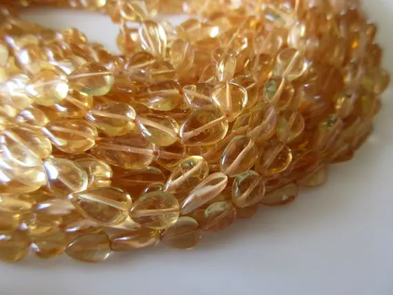 Natural Citrine Straight Drilled Pear Shape Briolette Beads, 8mm Citrine Pear Beads, 13.5 Inch Sold As 1 Strand & 5 Strands, Sku-2696