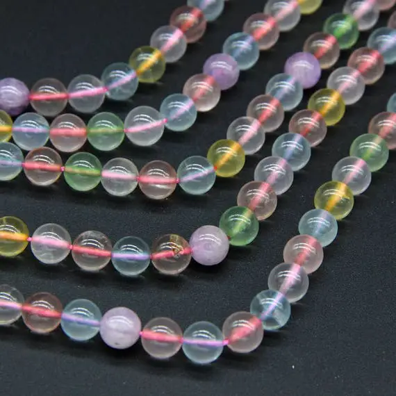 Rainbow Quartz Beads Multi Color Crystal Quartz Beads 8mm Mala Beads Pink Citrine Amethyst Aquamarine Green White Gemstone Beads