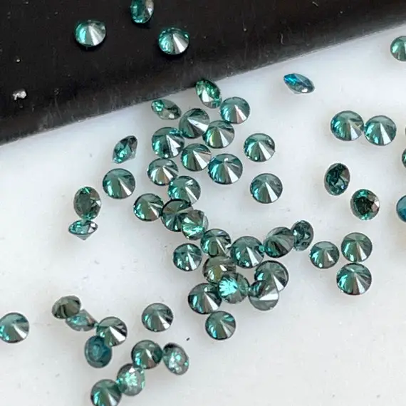 1mm/1.5mm/2mm/2.5mm/3mm Approx. Round Brilliant Cut Blue Melee Genuine Diamonds Loose Faceted Accent Diamonds For Jewelry, Dds701/6