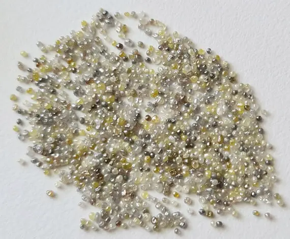 0.8-1mm White/grey/yellow/brown Tiny Undrilled Round Diamond Beads, Natural Rough Raw Uncut Diamond For Jewelry, Loose (1cts To 5cts)-ppkj68