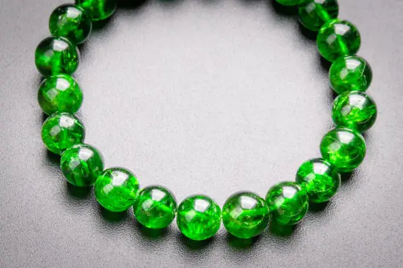Genuine Natural Chrome Diopside Gemstone Beads 8mm Transparent Intense Forest Green Round Aaaaa Quality Bracelet (118814h-4088)