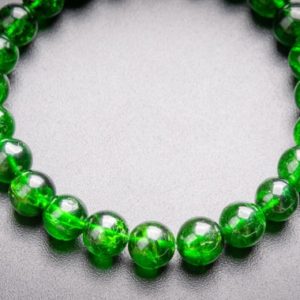 Shop Diopside Bracelets! Genuine Natural Chrome Diopside Gemstone Beads 7-8MM Transparent Intense Forest Green Round AAAAA Quality Bracelet (118811h-4088) | Natural genuine Diopside bracelets. Buy crystal jewelry, handmade handcrafted artisan jewelry for women.  Unique handmade gift ideas. #jewelry #beadedbracelets #beadedjewelry #gift #shopping #handmadejewelry #fashion #style #product #bracelets #affiliate #ad