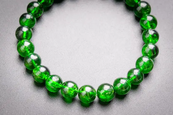 Genuine Natural Chrome Diopside Gemstone Beads 7-8mm Transparent Intense Forest Green Round Aaaaa Quality Bracelet (118811h-4088)