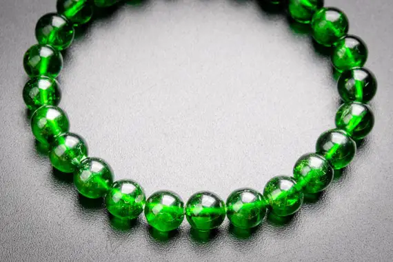 Genuine Natural Chrome Diopside Gemstone Beads 7mm Transparent Intense Forest Green Round Aaaaa Quality Bracelet (118807h-4088)