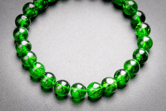 Genuine Natural Chrome Diopside Gemstone Beads 7mm Transparent Intense Forest Green Round Aaaaa Quality Bracelet (118806h-4088)