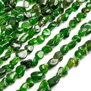 Shop Diopside Beads! Genuine Natural Chrome Diopside Gemstone Beads 6-8MM Green Pebble Nugget AAA Quality Loose Beads (108467) | Natural genuine beads Diopside beads for beading and jewelry making.  #jewelry #beads #beadedjewelry #diyjewelry #jewelrymaking #beadstore #beading #affiliate #ad