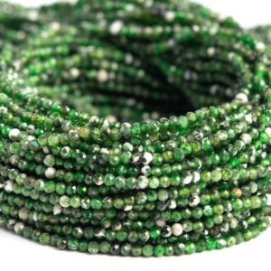 Shop Diopside Faceted Beads! Natural Snow Cover Chrome Diopside Gemstone Grade A Faceted Round 3mm Loose Beads | Natural genuine faceted Diopside beads for beading and jewelry making.  #jewelry #beads #beadedjewelry #diyjewelry #jewelrymaking #beadstore #beading #affiliate #ad