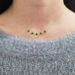 Shop Diopside Necklaces! Chrome Diopside Necklace, Handmade Jewelry, Gemstone Necklace, Necklaces for Women, Simple Gold Necklace, Layered Choker, Choker Necklace | Natural genuine Diopside necklaces. Buy crystal jewelry, handmade handcrafted artisan jewelry for women.  Unique handmade gift ideas. #jewelry #beadednecklaces #beadedjewelry #gift #shopping #handmadejewelry #fashion #style #product #necklaces #affiliate #ad