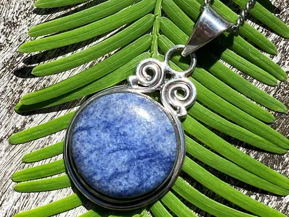 Dumortierite, 925 Silver, Healing Stone Necklace With Positive Energy!