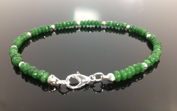 Emerald Bracelet, Emerald Gemstone Bracelet , Genuine Emerald Gemstone Bracelet ,  Birthstone Bracelet