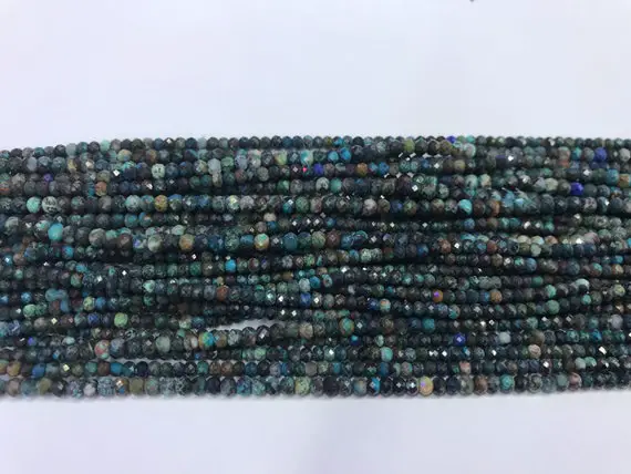 Faceted Chrysocolla Lapis 2.8mm Rondelle Cut Green Blue Loose Gemstone Beads 15inch Jewelry Supply Bracelet Necklace Material Wholesale