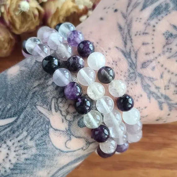 Fluorite Crystal Round Bead Bracelets On Stretchy String In Bulk Lots, Perfect For Gifts, Meditation, Or Crafts