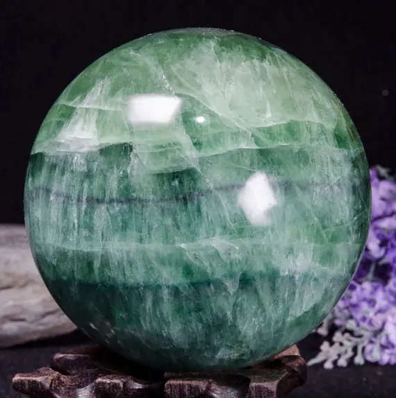 Natural Extra Large Rainbow Tats Fluorite Sphere/purple Green Fluorite Ball/healing Stone/reiki/chakra/zen-87mm 1093g #8294