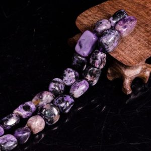Shop Charoite Chip & Nugget Beads! Full Strand Natural Charoite Crystal Quartz Necklace/Charoite Quartz Bead/Gift for Her/Gift for Mom/Girlfriend Gift/ | Natural genuine chip Charoite beads for beading and jewelry making.  #jewelry #beads #beadedjewelry #diyjewelry #jewelrymaking #beadstore #beading #affiliate #ad