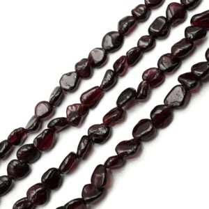 Natural Garnet Irregular Pebble Nugget Beads Approx 6-8mm 15.5" Strand | Natural genuine beads Array beads for beading and jewelry making.  #jewelry #beads #beadedjewelry #diyjewelry #jewelrymaking #beadstore #beading #affiliate #ad