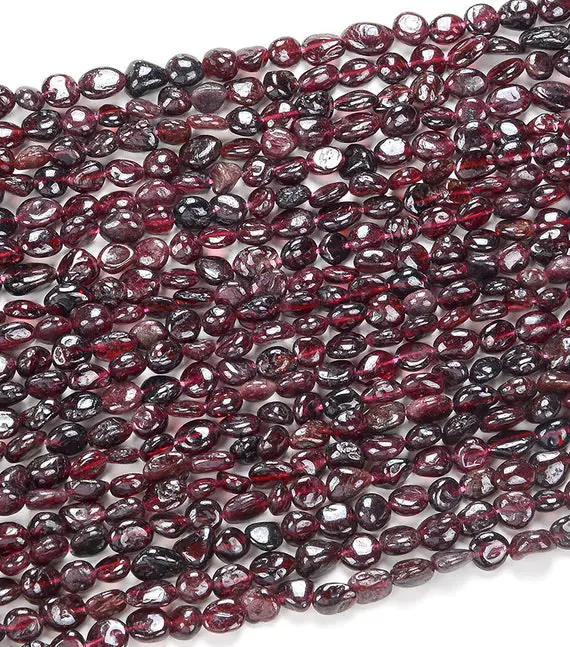 Natural Red Garnet Gemstone Pebble Nugget 6-8mm 8-10mm Loose Beads (d185)