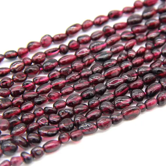 Red Garnet Nugget Beads 3-6mm Grade Aa Tiny Garnet Pebble Beads Natural Red Gemstone Chips Tumble Beads Irregular Shape Nugget