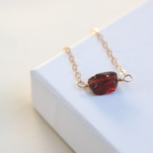 Garnet gold chain, delicate gemstone chain, gift ideas for women | Natural genuine Gemstone necklaces. Buy crystal jewelry, handmade handcrafted artisan jewelry for women.  Unique handmade gift ideas. #jewelry #beadednecklaces #beadedjewelry #gift #shopping #handmadejewelry #fashion #style #product #necklaces #affiliate #ad