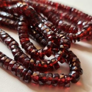 Shop Garnet Bead Shapes! 6-6.5mm Garnet Spacer Beads, Garnet Tyre Beads, Red Garnet Round Disc Beads For Jewelry, Garnet For Necklace (8IN To 16IN Options) – AAG148 | Natural genuine other-shape Garnet beads for beading and jewelry making.  #jewelry #beads #beadedjewelry #diyjewelry #jewelrymaking #beadstore #beading #affiliate #ad