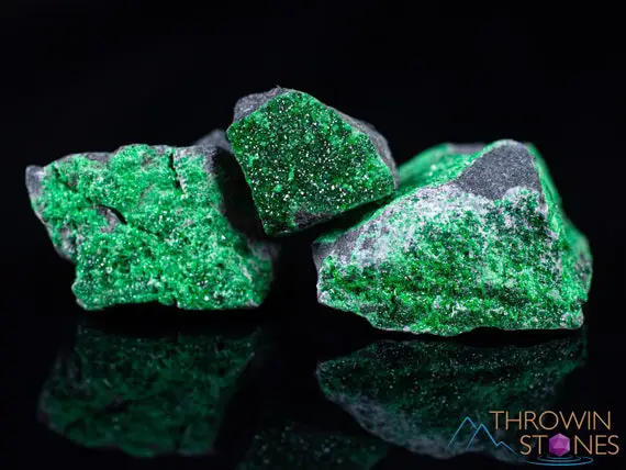 Uvarovite Raw Crystal Cluster Druzy - Thick, Rare Calcium Chromium Green Garnet Stone - Home Decor, Raw Crystals And Stones, E1996