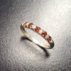 Shop Garnet Rings! Garnet Band, Natural Garnet, January Ring, Half Eternity Band, Red Vintage Band, Stackable Ring, Garnet Ring, Red Garnet Ring, Silver Ring | Natural genuine Garnet rings, simple unique handcrafted gemstone rings. #rings #jewelry #shopping #gift #handmade #fashion #style #affiliate #ad