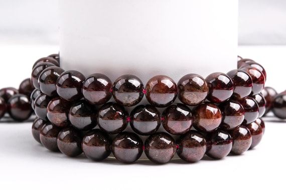 Natural Wine Red Garnet Gemstone Grade Aa Round 3-4mm 5mm 6mm 8mm 9-10mm Loose Beads