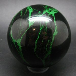 Large Uvarovite Garnet Sphere Ball From Russia – 3.1" | Natural genuine stones & crystals in various shapes & sizes. Buy raw cut, tumbled, or polished gemstones for making jewelry or crystal healing energy vibration raising reiki stones. #crystals #gemstones #crystalhealing #crystalsandgemstones #energyhealing #affiliate #ad