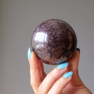 Shop Garnet Shapes! Red Garnet Sphere, Dark Madagascar Crystal Ball | Natural genuine stones & crystals in various shapes & sizes. Buy raw cut, tumbled, or polished gemstones for making jewelry or crystal healing energy vibration raising reiki stones. #crystals #gemstones #crystalhealing #crystalsandgemstones #energyhealing #affiliate #ad