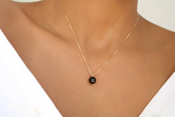 8 Mm Rainbow Obsidian Necklace, Black Obsidian Necklace, Minimalist 18k Gold Filled Necklace, Dainty Gemstone Necklace, Bridesmaids Gift,