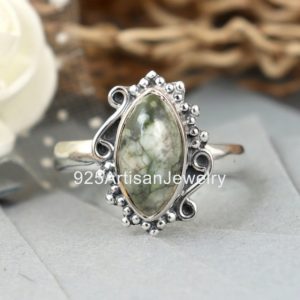 Shop Rainforest Jasper Rings! Genuine Rain forest Jasper Ring, Gemstone Ring, Handmade Ring, 925 Silver Ring, Jasper Stone Ring, Women Ring, Gift For Her, Marquise Ring | Natural genuine Rainforest Jasper rings, simple unique handcrafted gemstone rings. #rings #jewelry #shopping #gift #handmade #fashion #style #affiliate #ad